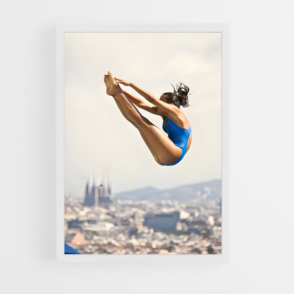 Poster Olympics de diving – affiche Plongeon depuis une plateforme (vue 3)